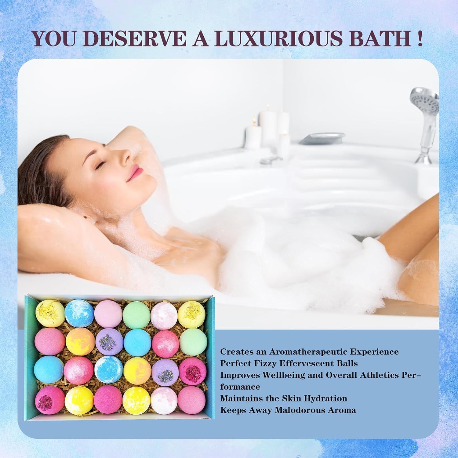 Indulge in Luxury: 12 Handmade Moisturizing Bath Bombs Gift Set with Relaxing Coconut Essential Oils - Perfect Spa Experience for Him/Her, Wife, or Girlfriend
