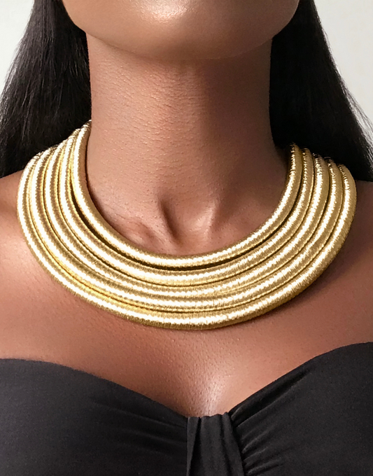 Alexandria Multilayered Gold Rope Necklace
