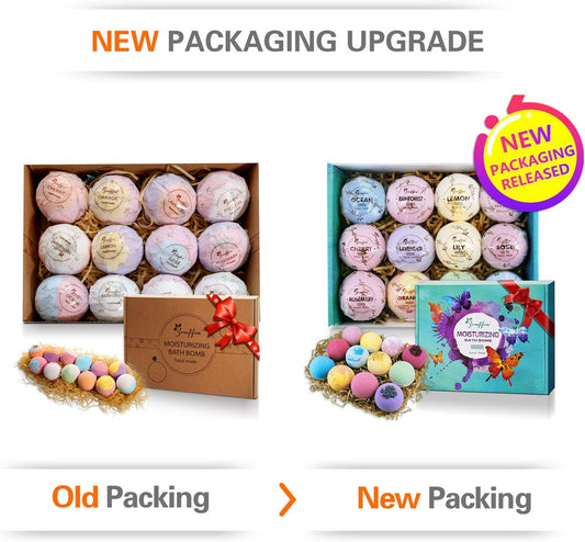 Indulge in Luxury: 12 Handmade Moisturizing Bath Bombs Gift Set with Relaxing Coconut Essential Oils - Perfect Spa Experience for Him/Her, Wife, or Girlfriend