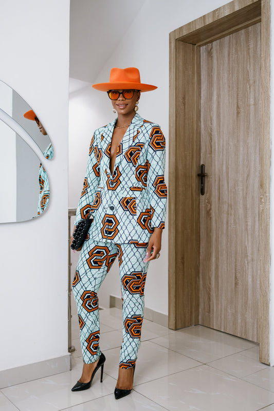 HAWA AFRICAN PRINT TAILORED SUIT SET