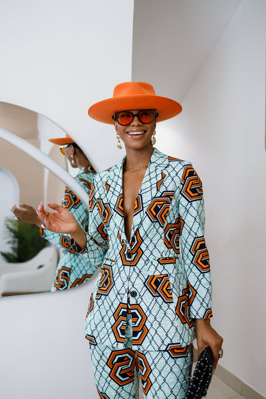 HAWA AFRICAN PRINT TAILORED SUIT SET