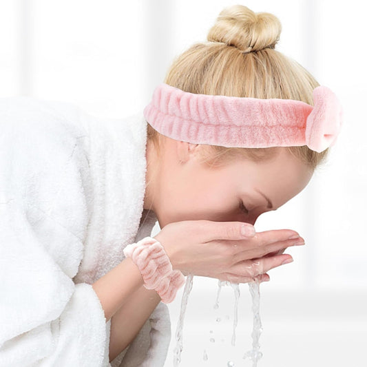 6-Piece Spa Headband and Wristband Set for Skincare and Makeup Application, Perfect for Cleansing and Sleepover Occasions