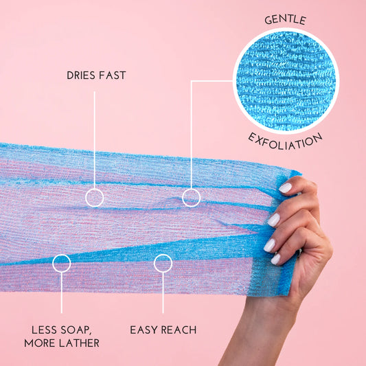 Revitalize Your Skin with the S&T INC. Back Scrubber: Exfoliating Shower Towel in Assorted Pink - 3 Pack for Ultimate Clean!