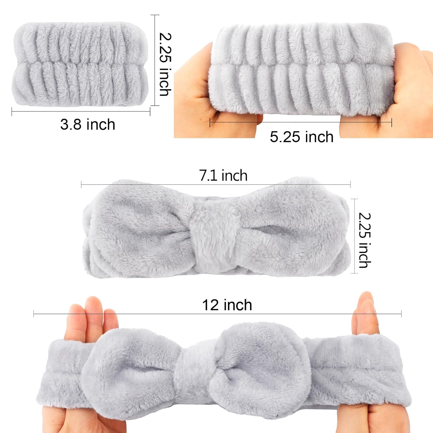 6-Piece Spa Headband and Wristband Set for Skincare and Makeup Application, Perfect for Cleansing and Sleepover Occasions