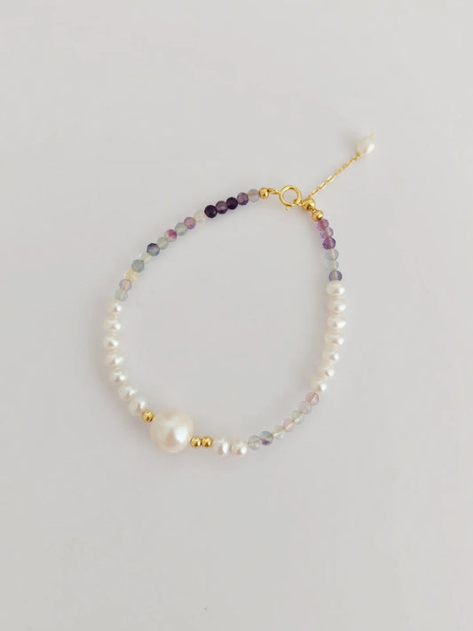 Fluorite and Pearl Bracelet