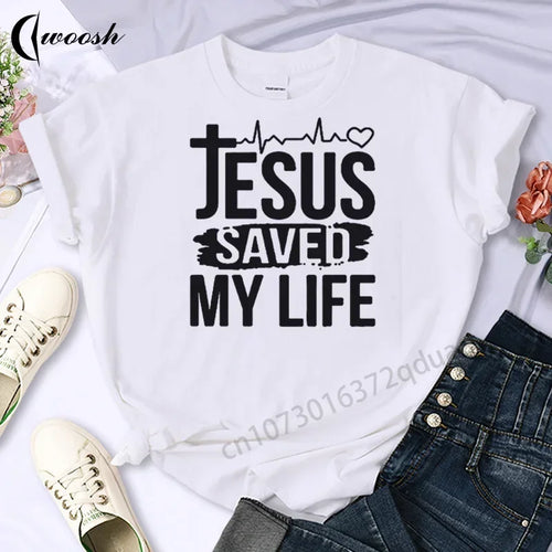 Faith Tshirt Jesus Tees Tops Christian Shirt Women Fashion Tshirt Oversized Unisex Summer T Shirt O-Neck Short Sleeves Clothing