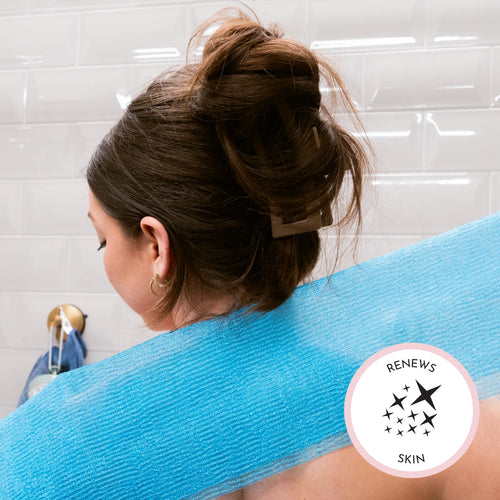 Revitalize Your Skin with the S&T INC. Back Scrubber: Exfoliating Shower Towel in Assorted Pink - 3 Pack for Ultimate Clean!