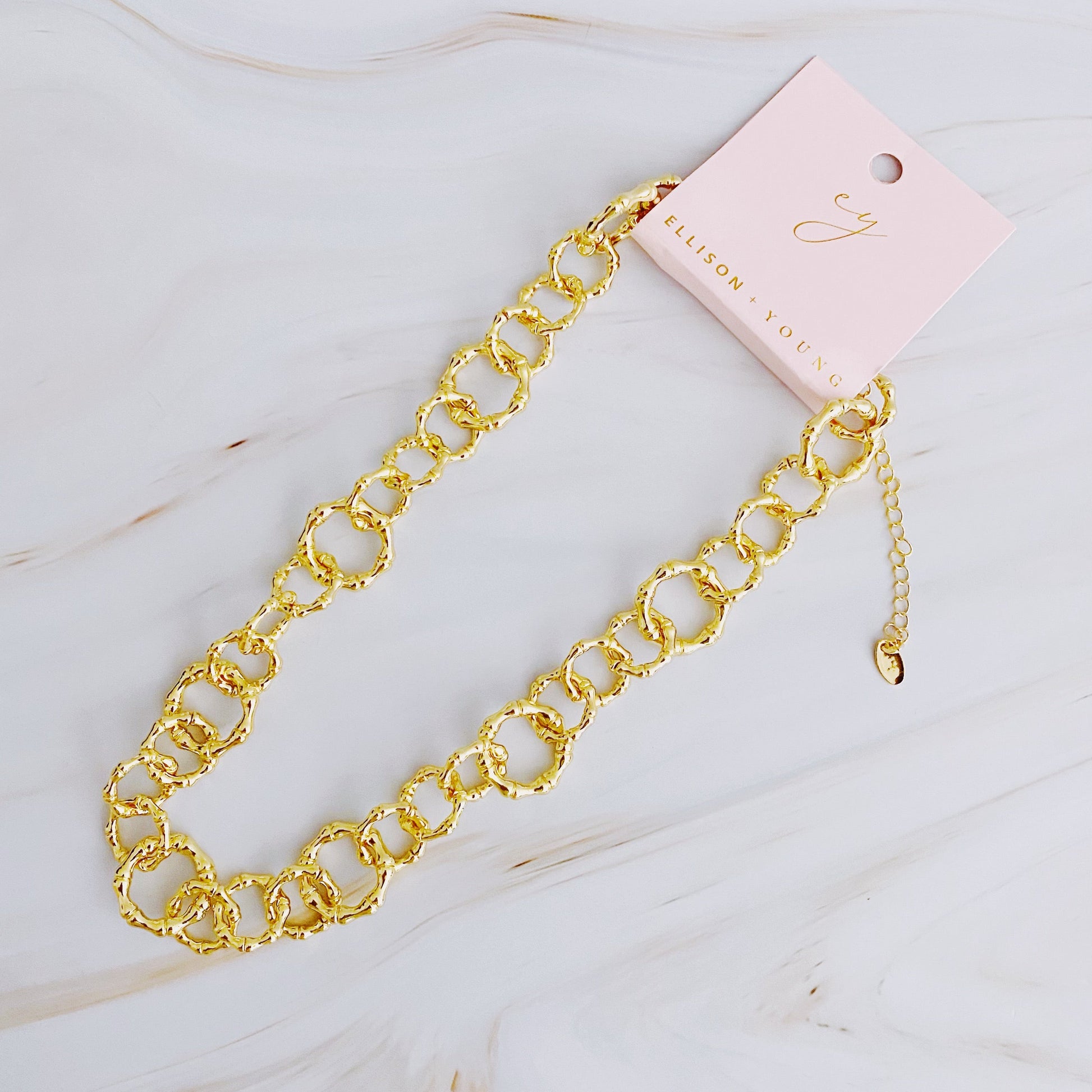 Linked Chain Necklace with Artistic Design