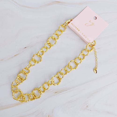 Linked Chain Necklace with Artistic Design