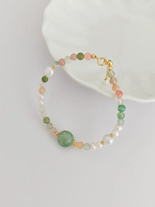 Pearl and Green Garnet Bracelet