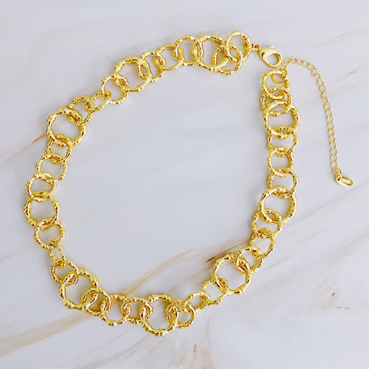 Linked Chain Necklace with Artistic Design