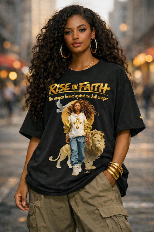 RISE IN FAITH — "No Weapon" Limited Edition Heritage Oversized Tee