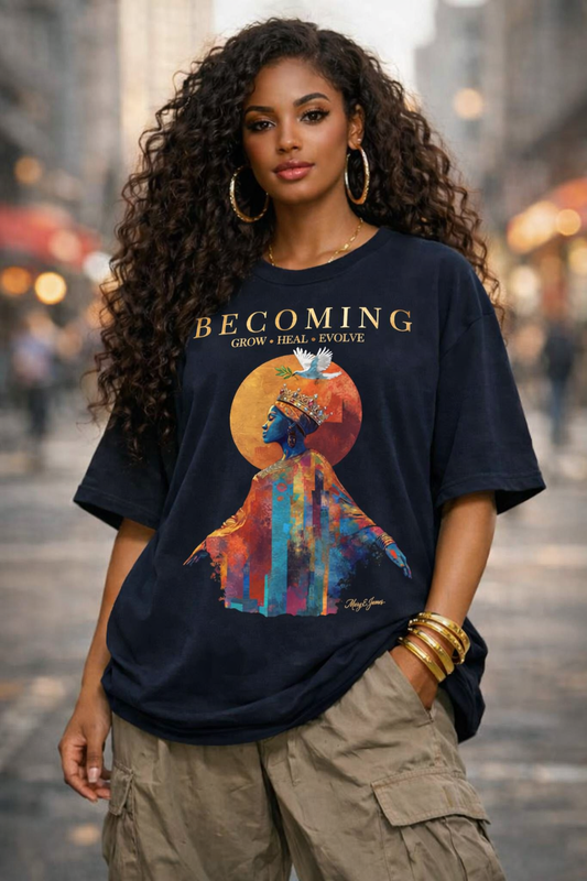 BECOMING — GROW • HEAL • EVOLVE - Limited Edition Heritage Oversized Tee
