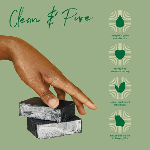 Revitalize Your Skin with Herb’N Eden Activated Charcoal Bar Soap - Moisturizing Face & Body Soap for Oily, Acne, and Combination Skin - Natural, Handmade, Cruelty-Free - 3 Pack