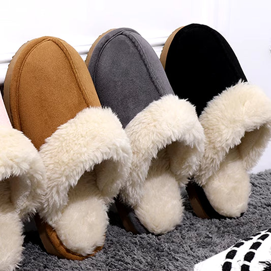 Luxurious Faux Fur Winter Slippers for Women - Comfy Indoor Plush House Shoes with Memory Foam and Anti-Slip Sole