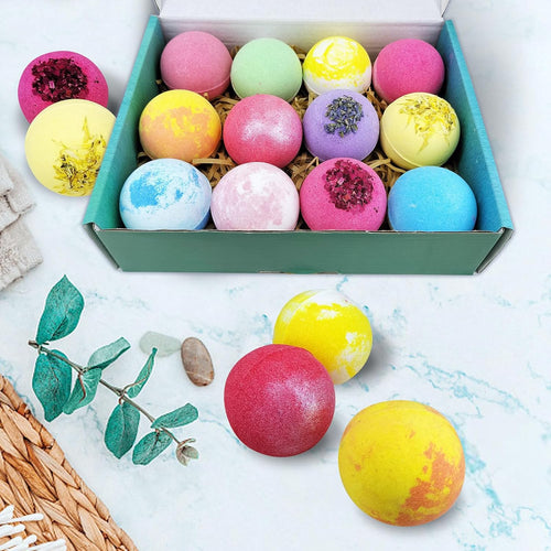 Indulge in Luxury: 12 Handmade Moisturizing Bath Bombs Gift Set with Relaxing Coconut Essential Oils - Perfect Spa Experience for Him/Her, Wife, or Girlfriend