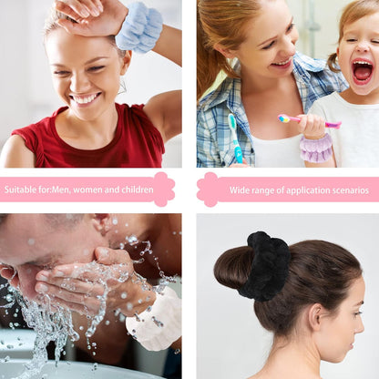 Microfiber Face Washing Wristbands - 2 Pack Absorbent Arm Towels for Spa and Daily Use for Women and Children