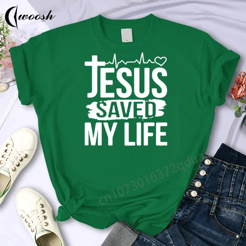 Faith Tshirt Jesus Tees Tops Christian Shirt Women Fashion Tshirt Oversized Unisex Summer T Shirt O-Neck Short Sleeves Clothing