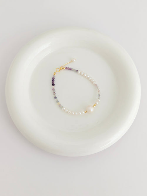 Fluorite and Pearl Bracelet
