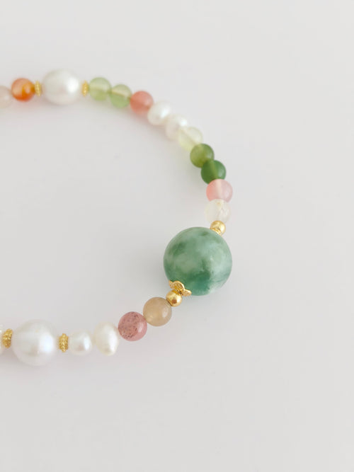 Pearl and Green Garnet Bracelet